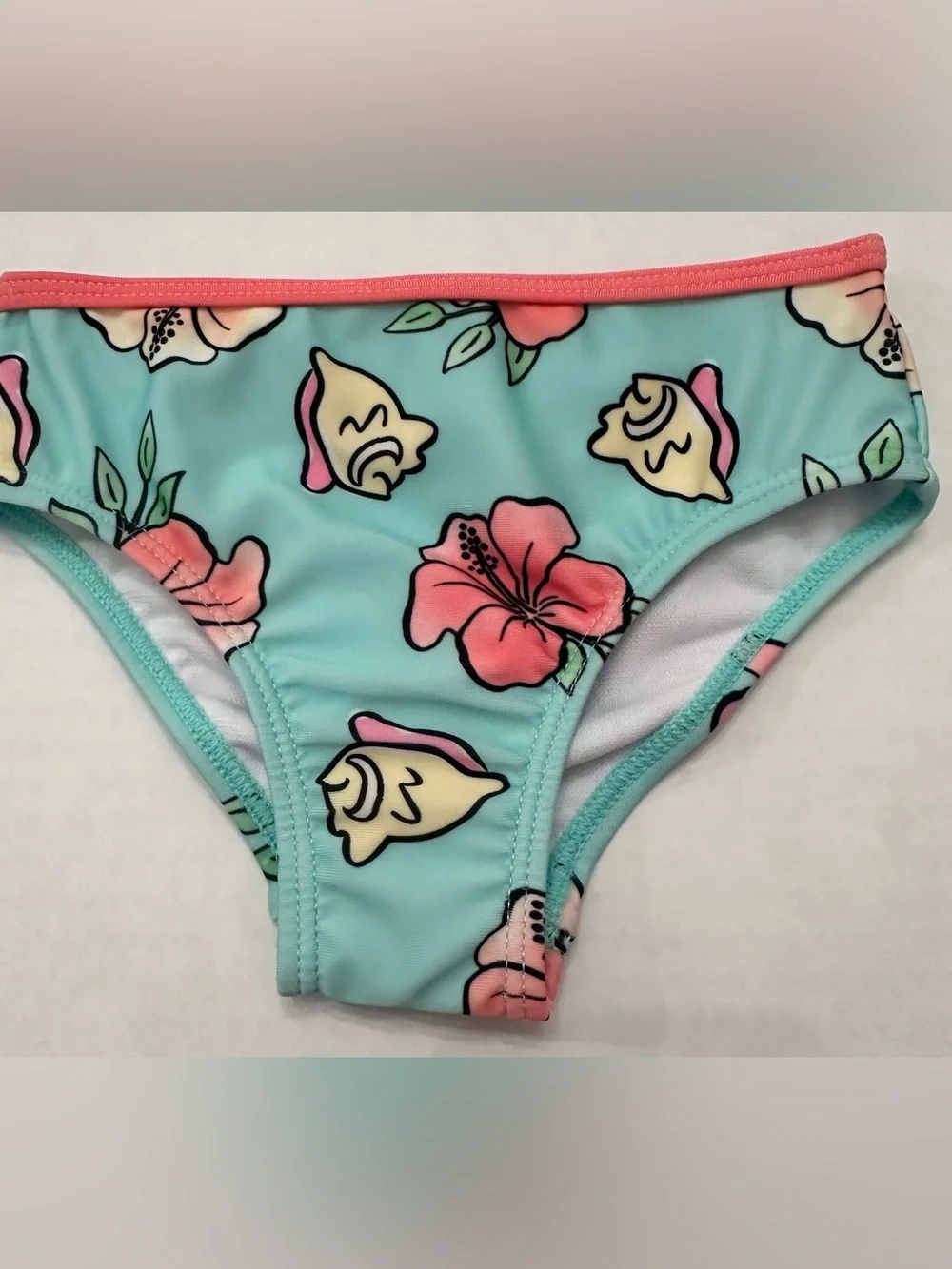 Moana Toddler Girl Aqua color Ruffle-Strap Tankini Swim Set, Size 18 Months